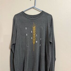 Gray Long Sleeve Shirt with Oklahoma Design